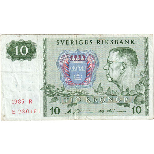Suecia, 
  
  10 coronas, 
  
  1984