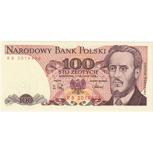 Polonia, 
  
  100 zlotych, 
  
  1988-12-01