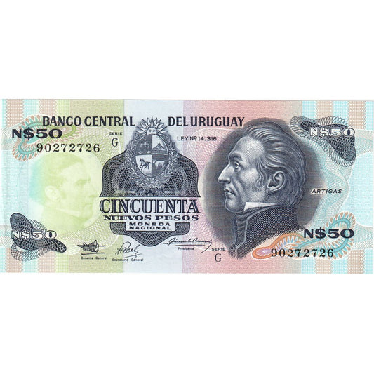 Uruguay, 
  
  50 nuevos pesos, 
  
  UNC(65-70)