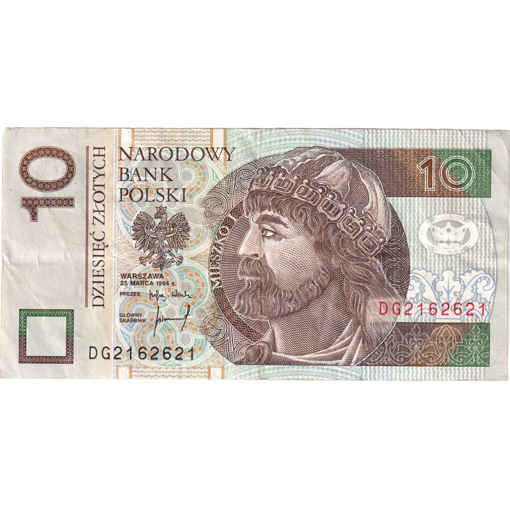 Polonia, 
  
  10 Zlotych, 
  
  1994-03-25