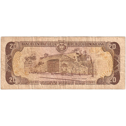 República Dominicana, 
  
  20 pesos oro, 
  
  1990