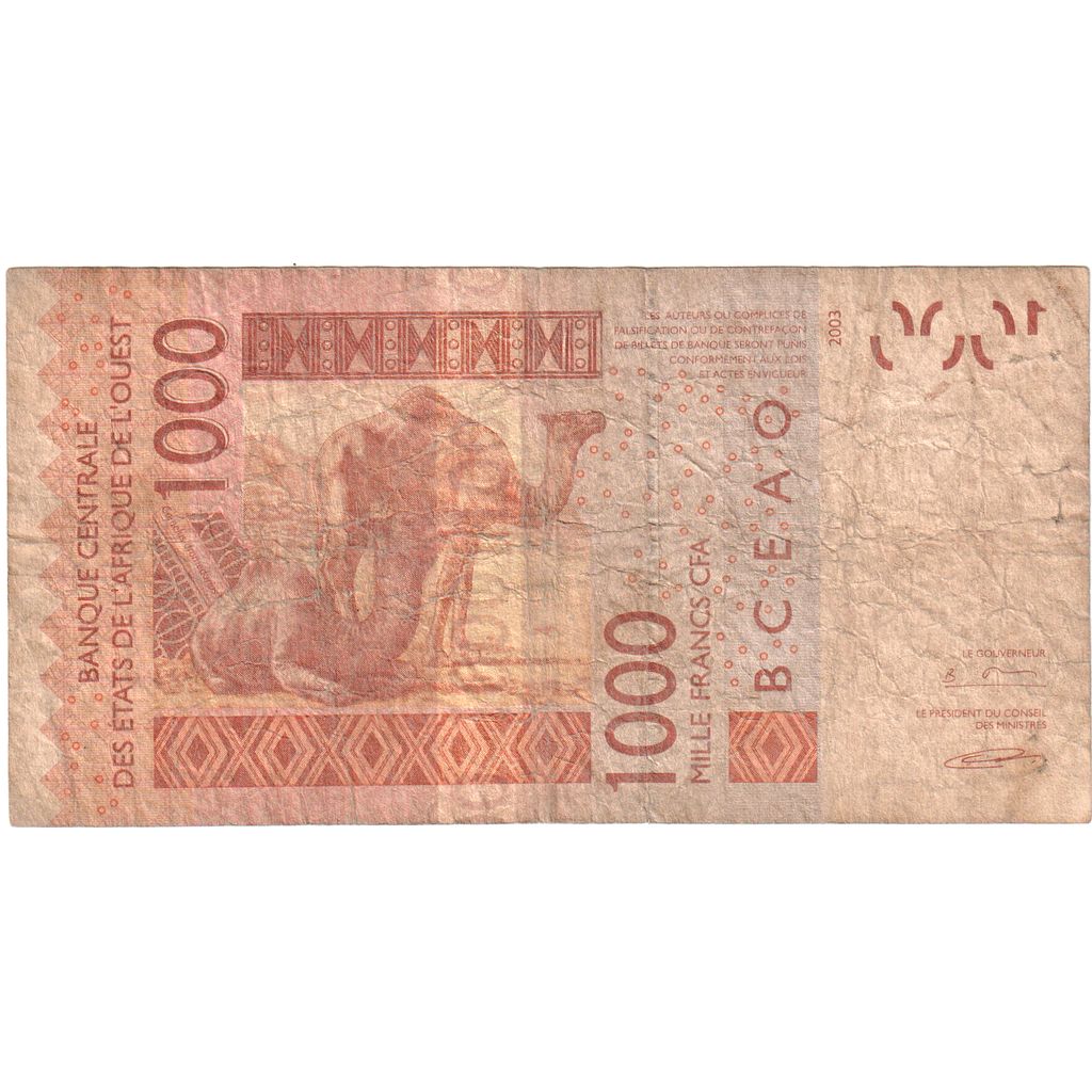 Estados de África Occidental, 

1000 francos, 

VF (20-25)