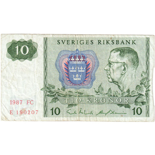 Suecia, 
  
  10 coronas, 
  
  FV(30-35)