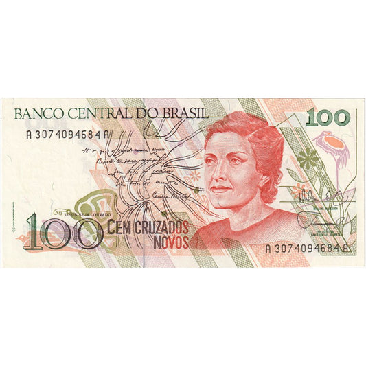 Brasil, 
  
  100 Cruzados Novos, 
  
  UNC(65-70)