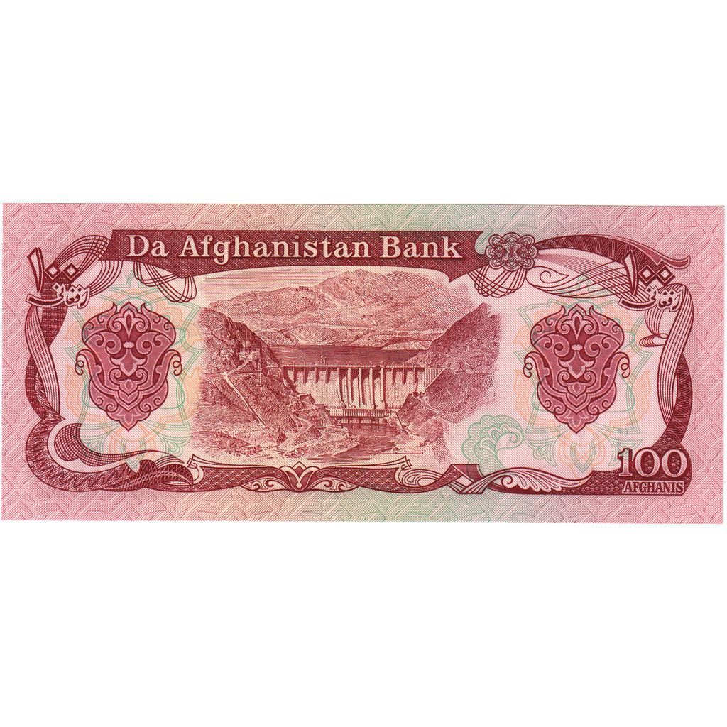Afganistán, 
  
  100 afganos, 
  
  UNC(65-70)