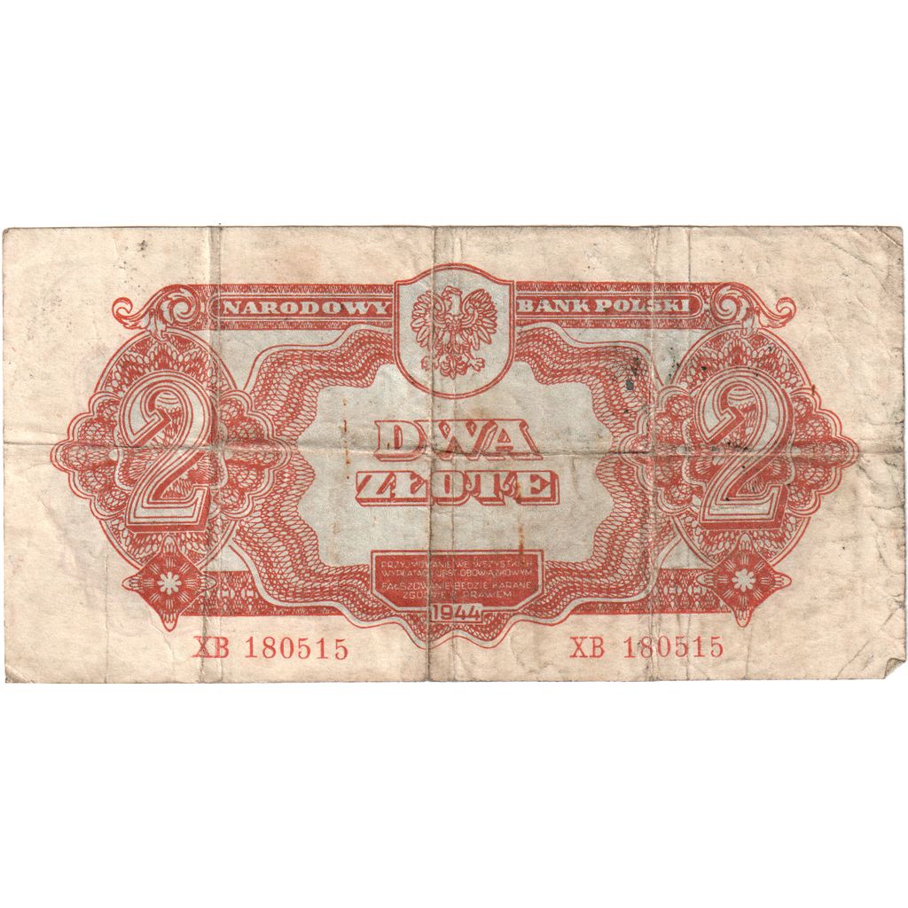 Polonia, 

2 Zlotys, 

VF (20-25)
