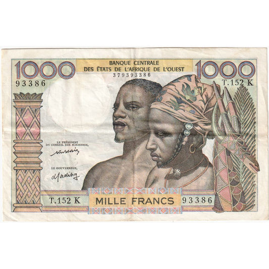 Estados de África Occidental, 

1000 francos, 

VF (30-35)