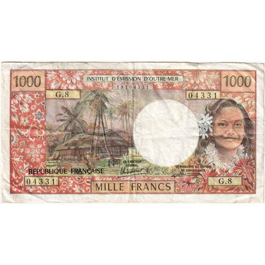 Tahití, 
  
  1000 francos, 
  
  papeete
