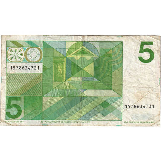 Países Bajos, 
  
  5 florines, 
  
  1973-03-28