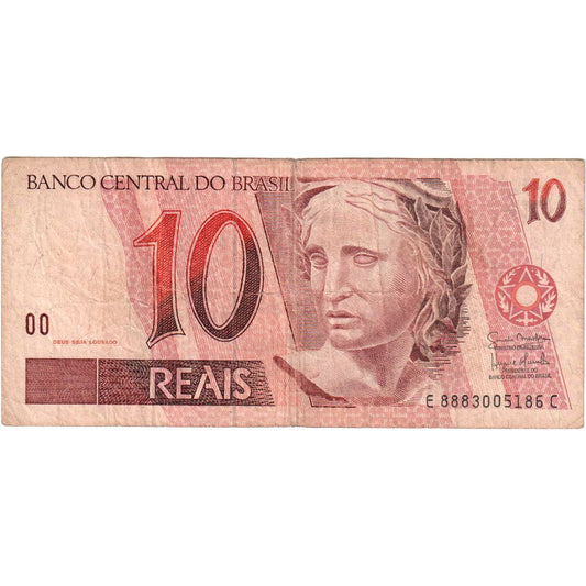 Brasil, 

10 reales, 

VF (20-25)