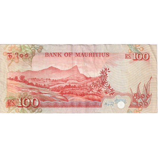 Mauricio, 

100 rupias, 

AU(55-58)