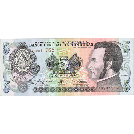 Honduras, 
  
  5 Lempiras, 
  
  FE(40-45)