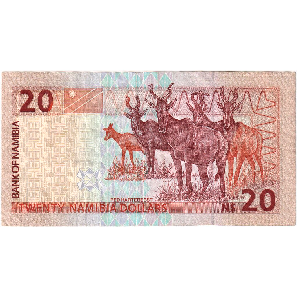 Namibia, 

20 dólares namibios, 

AU(55-58)