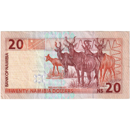 Namibia, 

20 dólares namibios, 

AU(55-58)