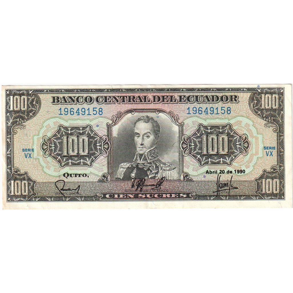 Ecuador, 
  
  100 sucres, 
  
  1990-04-20