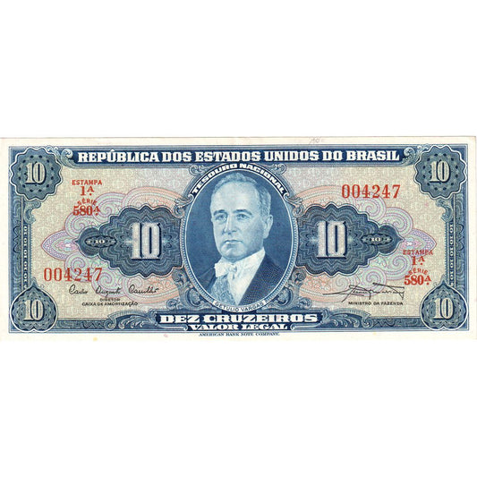 Brasil, 
  
  10 cruzeiros, 
  
  UNC(63)