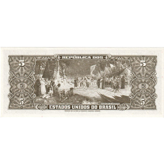 Brasil, 
  
  5 Cruzeiros, 
  
  UNC(65-70)