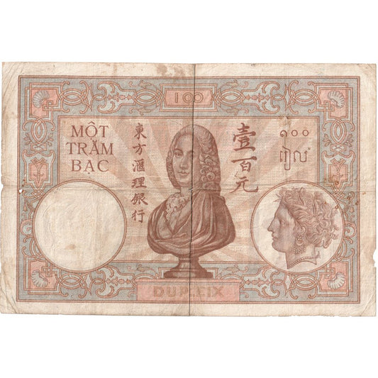 Indochina francesa, 
  
  100 piastras, 
  
  FV(20-25)