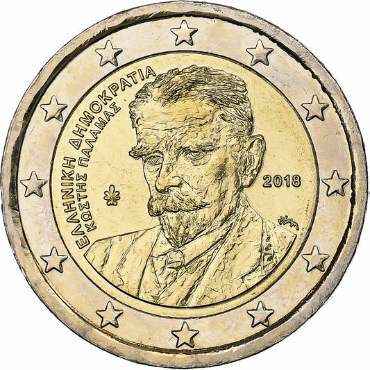 Grecia, 
  
  2 euros, 
  
  Kostis Palamás