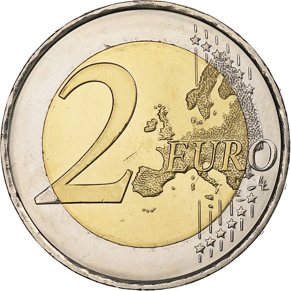 España, 
  
  2 euros, 
  
  30 años del drapeau de la UE