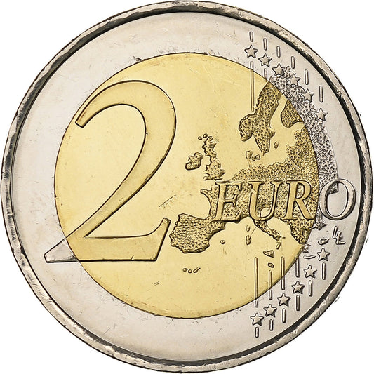 España, 
  
  2 euros, 
  
  30 años del drapeau de la UE