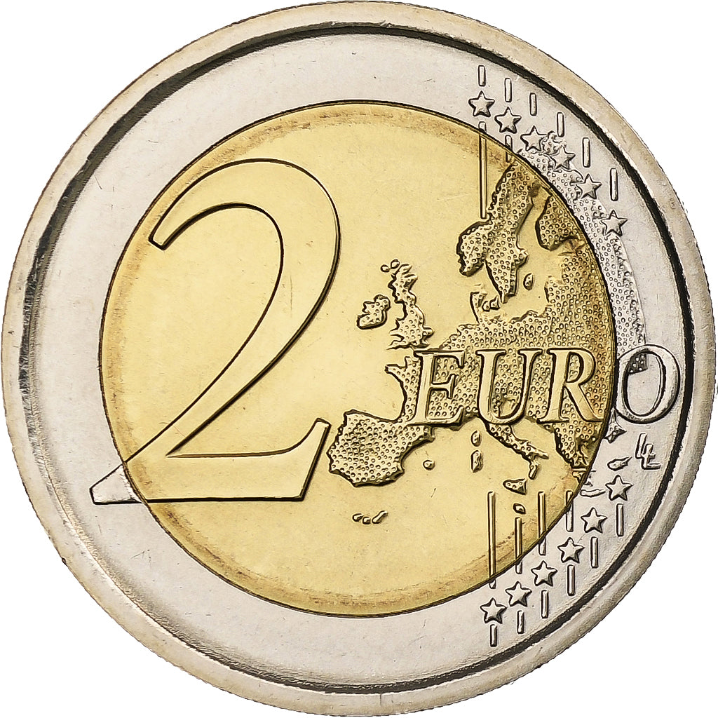 Italia, 
  
  2 euros, 
  
  30 años del drapeau de la UE