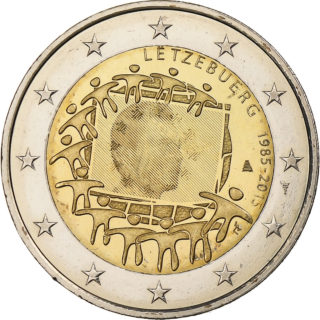 Luxemburgo, 
  
  2 euros, 
  
  30 años del drapeau de la UE