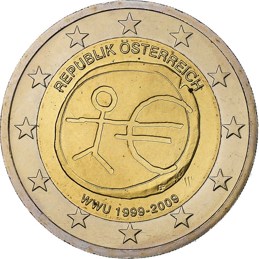 Austria, 
  
  2 euros, 
  
  Unión Económica y Monetaria