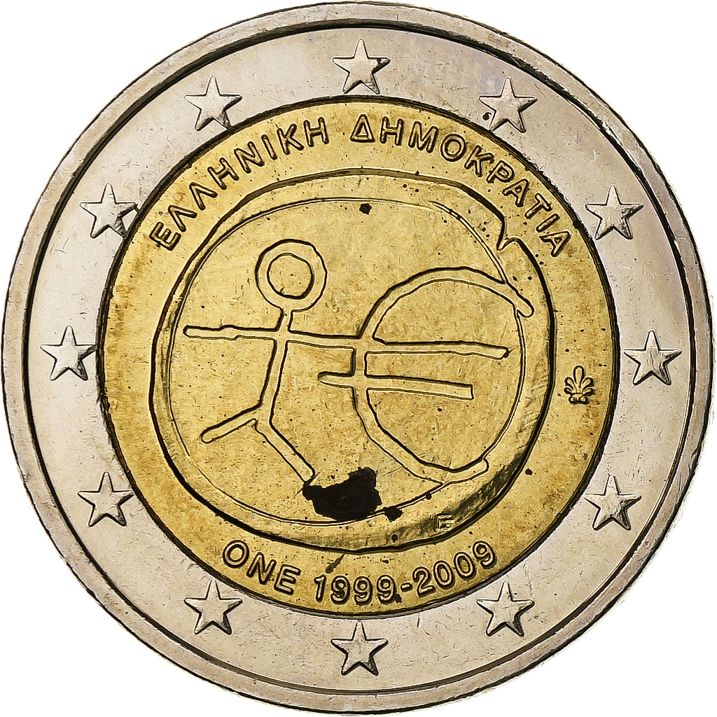 Grecia, 
  
  2 euros, 
  
  Unión Económica y Monetaria