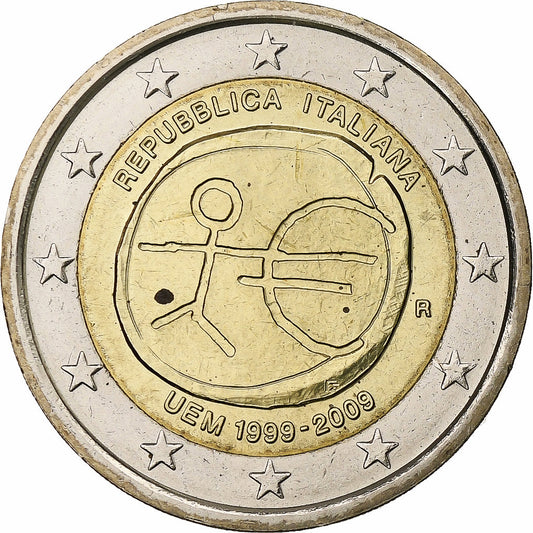 Italia, 
  
  2 euros, 
  
  Unión Económica y Monetaria