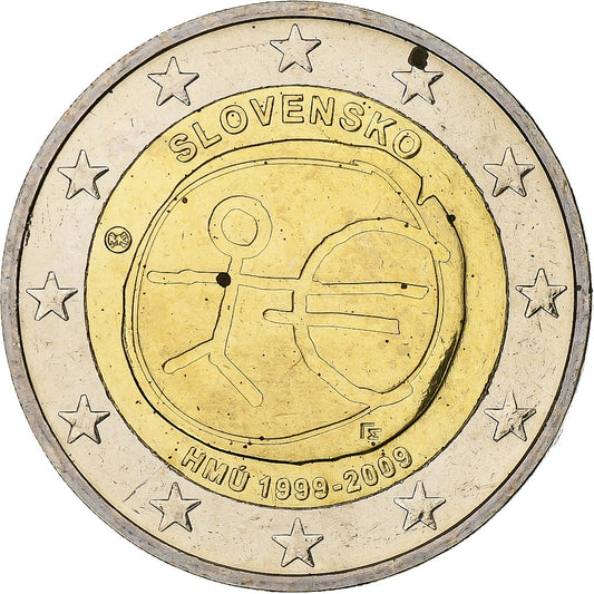 Eslovaquia, 
  
  2 euros, 
  
  Unión Económica y Monetaria