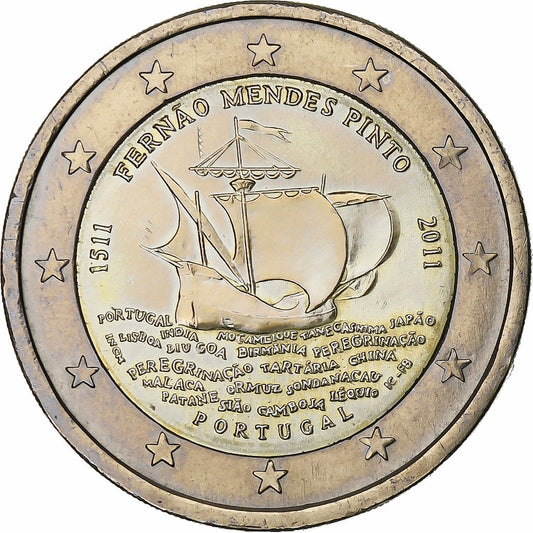 Portugal, 
  
  2 euros, 
  
  500° Aniversario Fernão Mendes Pinto