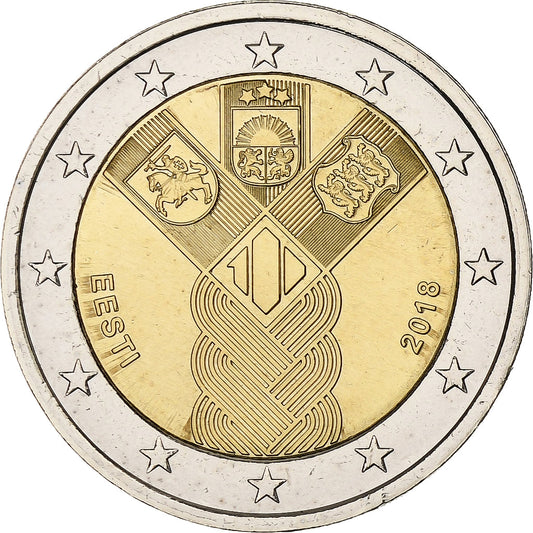 Estonia, 

2 euros, 

Estados Bálticos Independientes