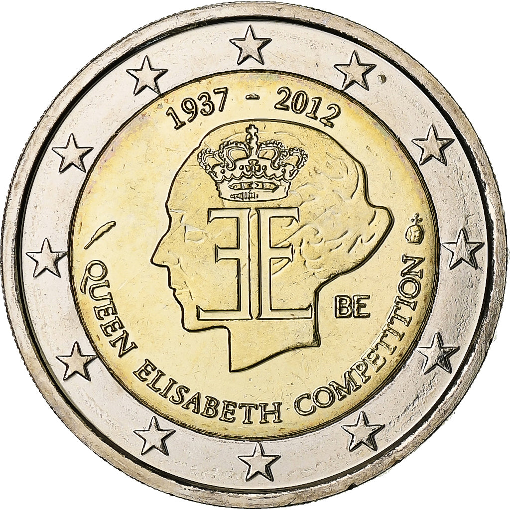 Bélgica, 

2 euros, 

Concurso Reina Isabel