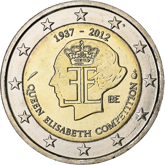 Bélgica, 

2 euros, 

Concurso Reina Isabel