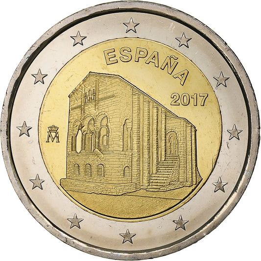 España, 

2 euros, 

Iglesias de Asturias