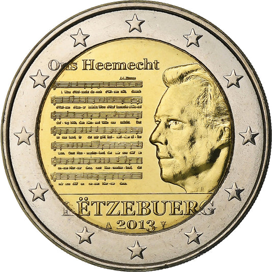 Luxemburgo, 
  
  2 euros, 
  
  Himno nacional