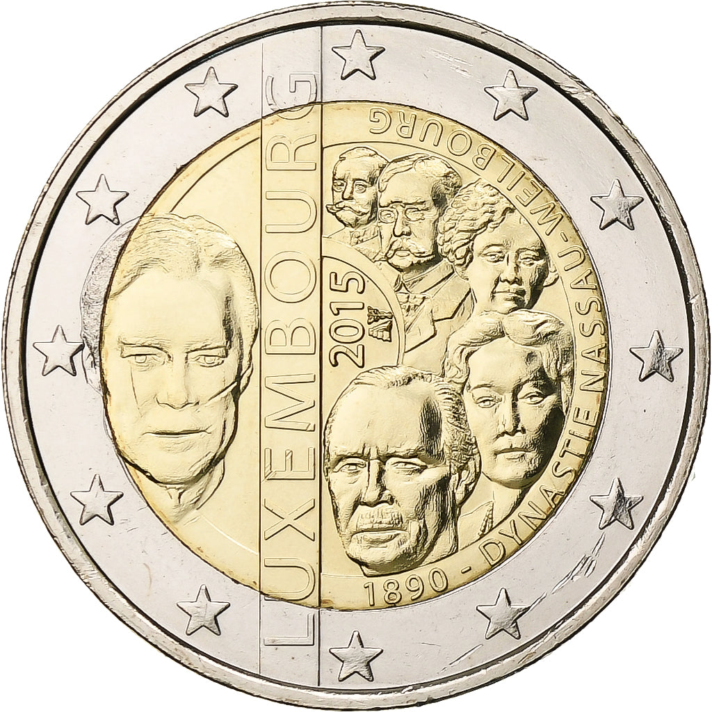 Luxemburgo, 
  
  2 euros, 
  
  Casa de Nassau-Weilburg