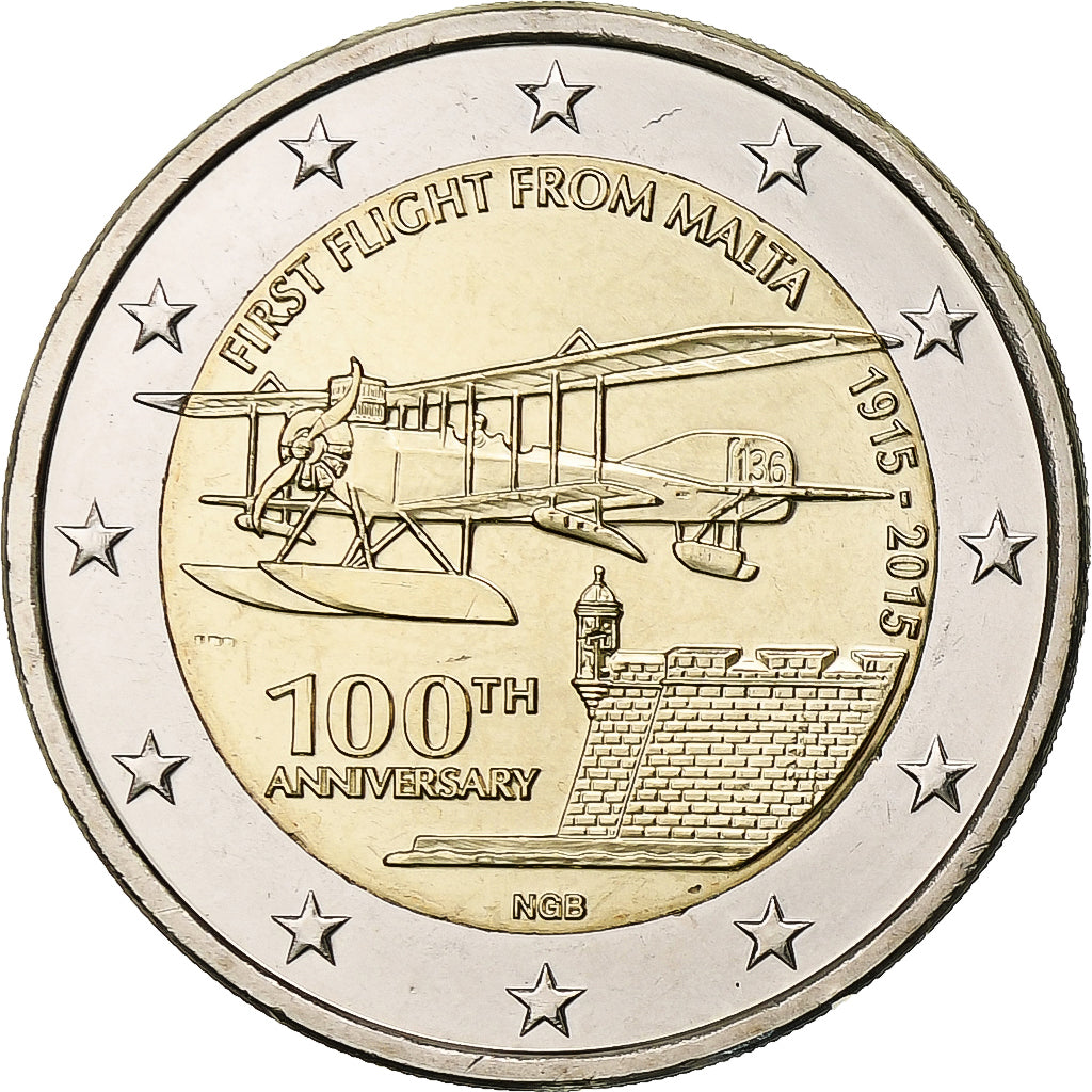 Malta, 

2 euros, 

Colección Primer Vuelo