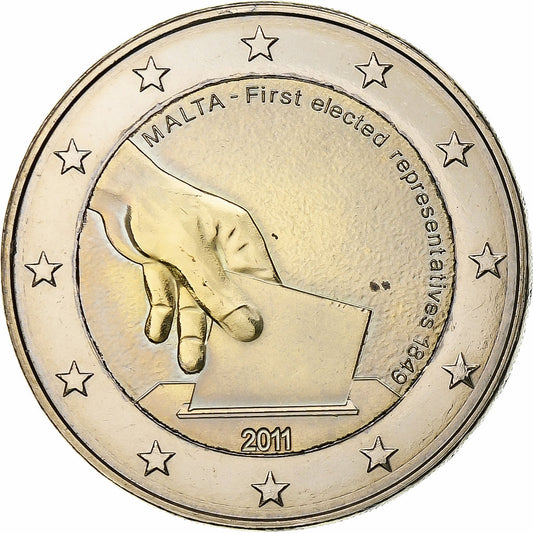 Malta, 

2 euros, 

Primeros representantes electos