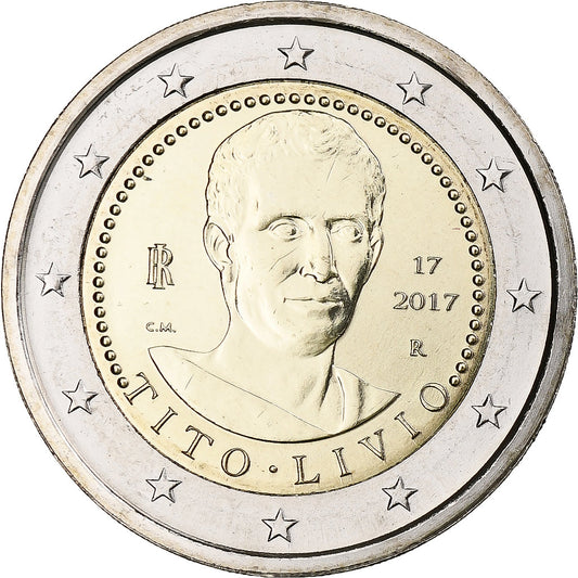 Italia, 
  
  2 euros, 
  
  bimillénaire de la mort de Tite Live