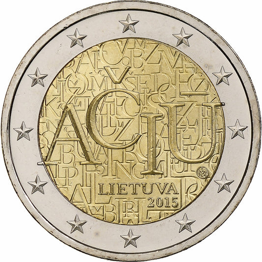 Lituania, 

2 euros, 

Idioma lituano