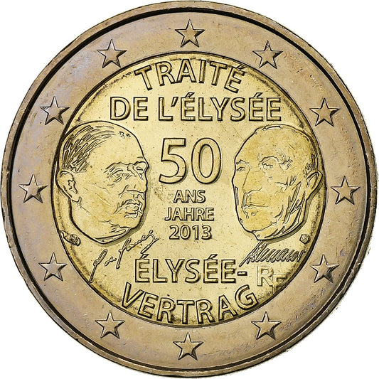 Francia, 

2 euros, 

Tratado del Elíseo