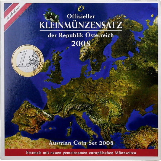 Austria, 
  
  Conjunto 1 ct. - 2 euros, 
  
  serie FDC