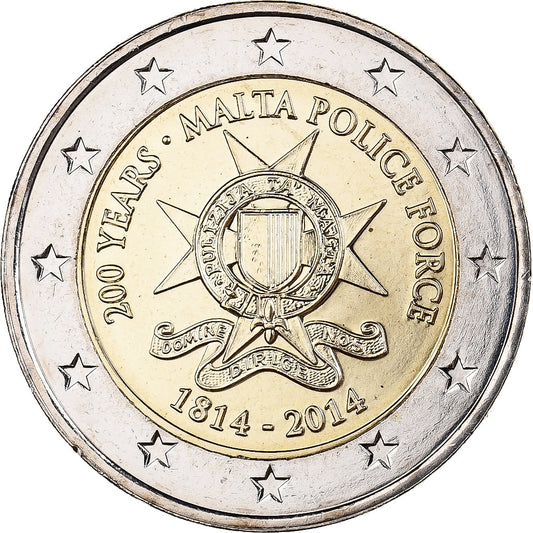 Malta, 
  
  2 euros, 
  
  Fuerza de policía de Malta