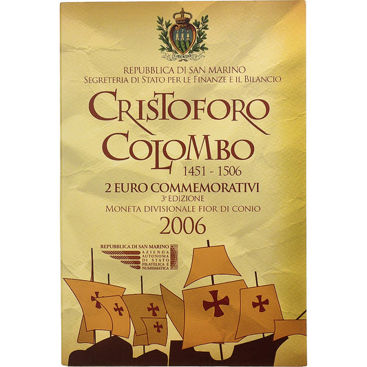 San Marino, 
  
  2 euros, 
  
  Cristoforo Colombo
