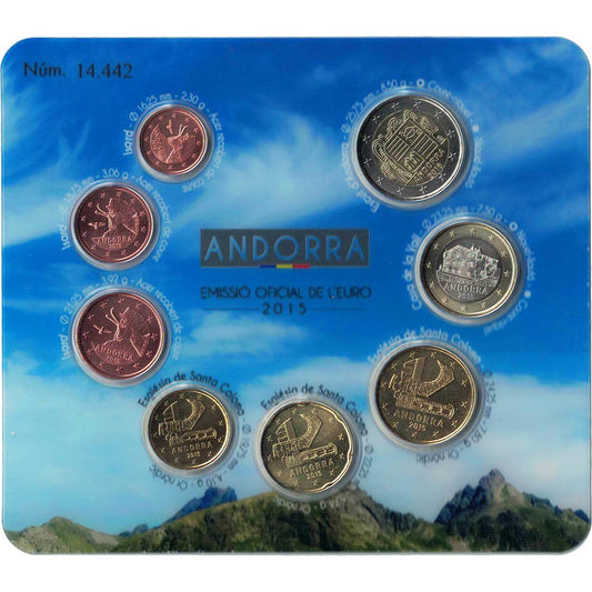 Andorra, 

1 céntimo a 2 euros, 

2015