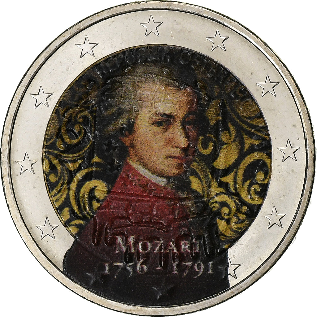 Austria, 
  
  2 euros, 
  
  mozart