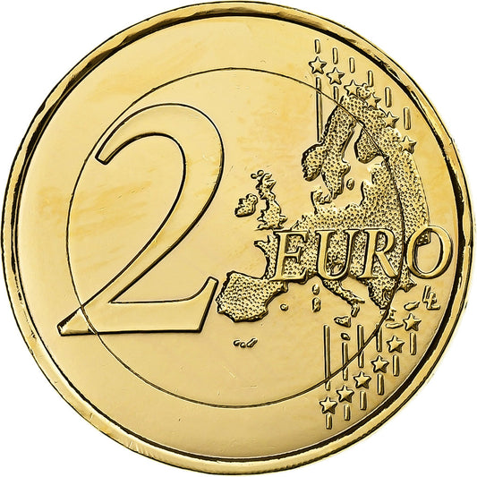 Francia, 
  
  2 euros, 
  
  Moneda de fantasía .Dorée