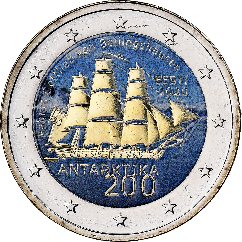 Estonia, 

2 euros, 

Coloreado